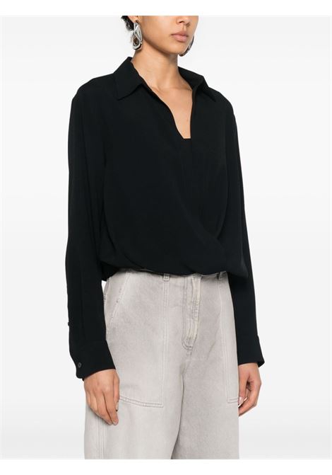 Black cedal wrap-design shirt Dries Van Noten - women DRIES VAN NOTEN | 2420107069067900